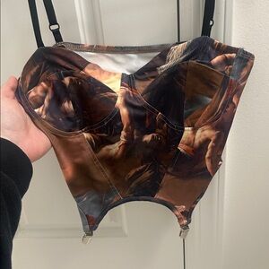 Artistic Print Corset Top
